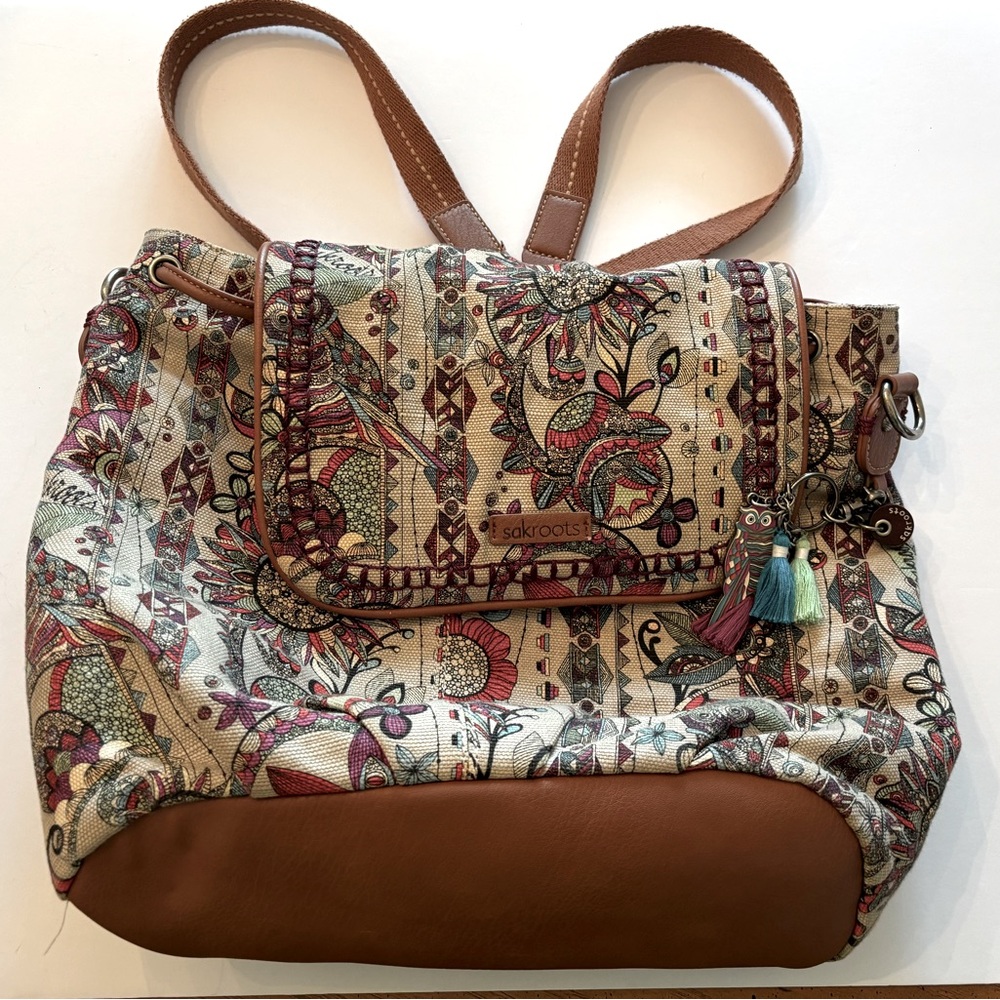 Sakroots Owl & Floral Print Backpack